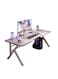 Warm White Desk with Thickened Desktop and K-Shaped Steel Frame 100CM