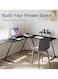 L-Shaped Corner Office Computer Table - Modern Black Design