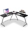 L-Shaped Corner Office Computer Table - Modern Black Design