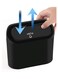 Compact Car Trash Can Dustbin with Door Side Hanging Design Black.