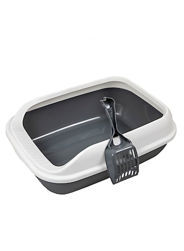 Pado Cat Litter Tray Normal with Scoop &ndash; Black(49 &times; 36 &times; 17cm)