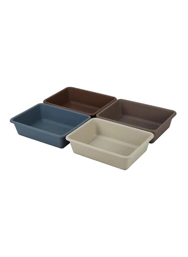 Pet Mode Plastic Cat Litter Tray &ndash; Large, Assorted Colors (46.5 &times; 38 &times; 13cm), Pack of 1