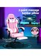 Ergonomic Gaming Chair Heavy Duty Office Throne with Headrest Armrest and Footrest Pink