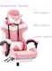 Ergonomic Gaming Chair Heavy Duty Office Throne with Headrest Armrest and Footrest Pink