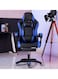 Ergonomic Gaming Chair Heavy Duty Office Throne with Headrest Armrest and Footrest Blue