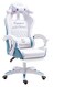 White &amp; Blue Cartoon Gaming Chair with Footrest Ergonomic Comfort for Study &amp; Gaming