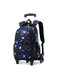 Black Star Trolley School Backpack Six Wheels with Telescopic Handle