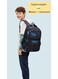 Black &amp; Blue Star Trolley School Backpack Six Wheels with Telescopic Handle