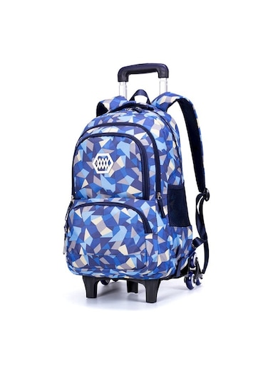 Colorful Geometric School Bag with Wheels