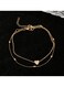 Double-Layer Love Heart Anklet Elegant Gold Alloy Multi-Layer Anklet