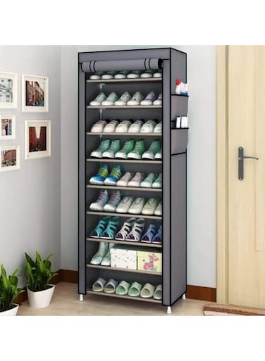 9 Tiers Shoe Rack With Dustproof Closet Shoe Storage Organizer