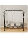 Double Rail Metal Clothes Rack with Storage Shelf &ndash; 110 &times; 57 &times; 150 cm (Black)
