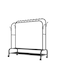 Double Rail Metal Clothes Rack with Storage Shelf &ndash; 110 &times; 57 &times; 150 cm (Black)