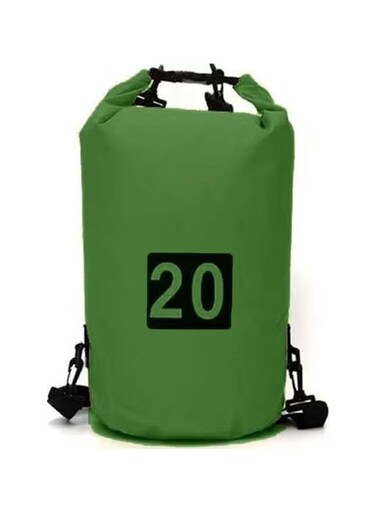 20L Army Green Double-Strap Waterproof Outdoor Sport PVC Bag