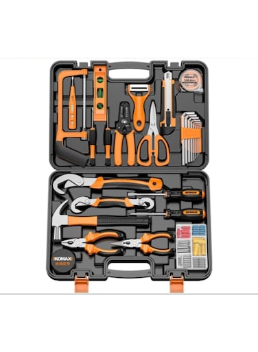 100-Piece Upgraded Household Hand Tool Kit (Orange/Black)
