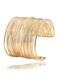 Elegant Multi-Layer Wire Cuff Bracelet Gold Colour Tone Alloy