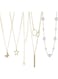 5-Piece Gold Color Necklace Set for Women Butterfly, Star, Heart, Bar &amp; Pearl Chain Designs
