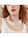 Elegant Multi-Layer Pearl Necklace White
