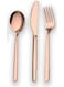 24 Pcs Stainless Steel Reusable Spoon Fork And Knives Rose Gold Color Cutlery Set
