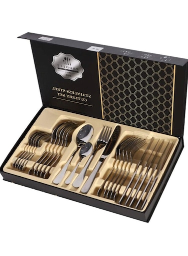 Stainless Steel Black Cutlery Set Elevate Your Kitchen with Elegant Spoon Knife and Fork Ensemble
