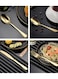 24 Pcs Stainless Steel Reusable Spoon Fork And Knives Gold Color Cutlery Set
