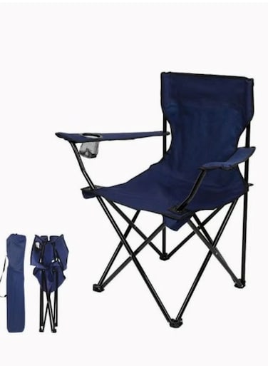 Portable Comfort Blue Folding Camping Chair for Relaxing Outdoors