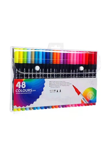 48 Colors Black Body Watercolor Pen Set