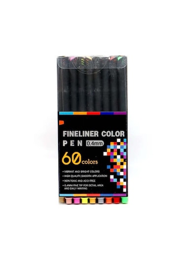 Fineliner Color Pen Set - 60 Colors (0.4mm)