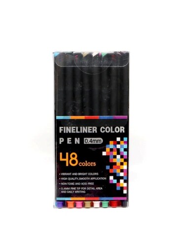 Fineliner Color Pen Set - 48 Colors (0.4mm)