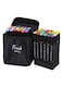 24pcs Dual Tip Markers Set, Assorted Colors Stylish Black Body with Black Cloth Bag