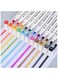 24pcs Dual Tip Markers Set, Assorted Colors Stylish White Body with Black Cloth Bag
