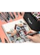 120pcs Dual Tip Markers Set, Assorted Colors Stylish Black Body with Black Cloth Bag
