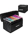 120pcs Dual Tip Markers Set, Assorted Colors Stylish Black Body with Black Cloth Bag