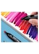 100pcs Dual Tip Markers Set, Assorted Colors Stylish Black Body with Black Cloth Bag