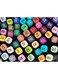 100pcs Dual Tip Markers Set, Assorted Colors Stylish Black Body with Black Cloth Bag