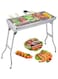 Portable Stainless Steel Grill Grates with Folding Handle for BBQ Cooking in the Kitchen Yard or Outdoor Park 60X25X25cm