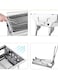 Portable Stainless Steel Grill Grates with Folding Handle for BBQ Cooking in the Kitchen Yard or Outdoor Park 60X25X25cm