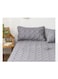 Waterproof Fitted Bedding Topper Set 150 x 200 cm - Dark Grey Protect Your Mattress and Pillows Includes 2 Pillowcases