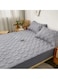 Waterproof Fitted Bedding Topper Set 150 x 200 cm - Dark Grey Protect Your Mattress and Pillows Includes 2 Pillowcases