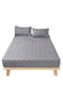 Waterproof Fitted Bedding Topper Set 180 x 200 cm - Dark Grey Protect Your Mattress and Pillows Includes 2 Pillowcases
