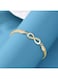 Gold Color Infinity Bracelet for Women Adjustable Mesh Chain with Crystal Detailing
