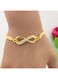 Gold Color Infinity Bracelet for Women Adjustable Mesh Chain with Crystal Detailing