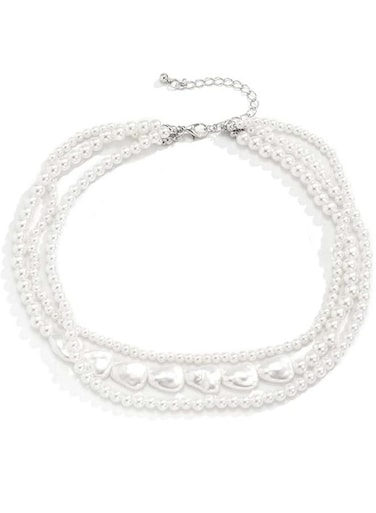 Elegant Multi-Layer Pearl Choker Necklace for Women Classic Beaded Design