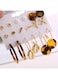 9-Pair Gold Color Earring Set for Women Alloy &amp; Resin