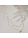 Elegant Double Layer Gold Necklace with Pearls &amp; Heart Pendant Alloy Jewelry for Women