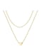 Elegant Double Layer Gold Necklace with Pearls &amp; Heart Pendant Alloy Jewelry for Women