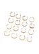 16-Piece Gold Color Ring Set for Women Sizes 4.15, 5, 5.25, 5.5, 5.6, 6, 6.5, 6.6, 7, 7.25, 7.5, 7.6