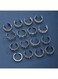 16-Piece silver Color Ring Set for Women Sizes 4.15, 5, 5.25, 5.5, 5.6, 6, 6.5, 6.6, 7, 7.25, 7.5, 7.6