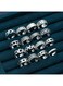 16-Piece silver Color Ring Set for Women Sizes 4.15, 5, 5.25, 5.5, 5.6, 6, 6.5, 6.6, 7, 7.25, 7.5, 7.6