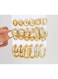 12-Piece Gold Hoop &amp; Stud Earring Set Geometric Design, Lightweight Alloy (Size: 2cm&ndash;4.4cm)